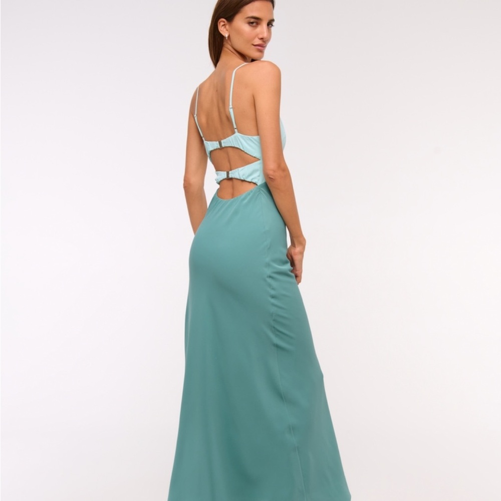 NWOT Abercrombie & Fitch Seafoam Backless Maxi Dress